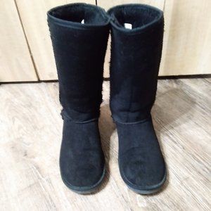 Alpine Swiss womans black suede boots  size 8